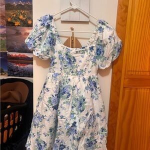 Altar'd State Floral Dress with Blue and Green Accents